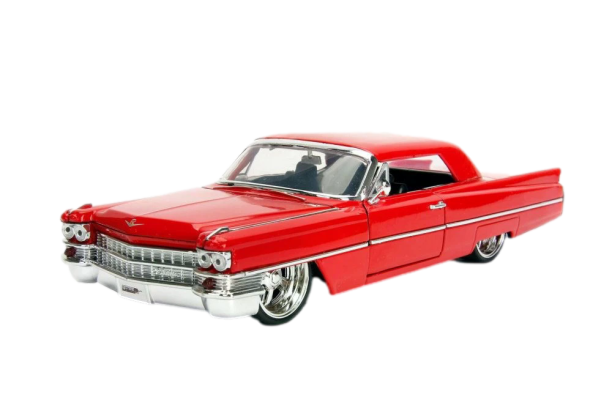 A red 1963 Cadillac model car
