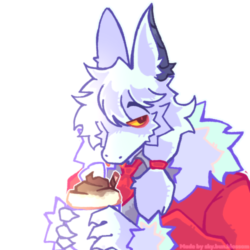 Matroska winking while eating a slice of pie