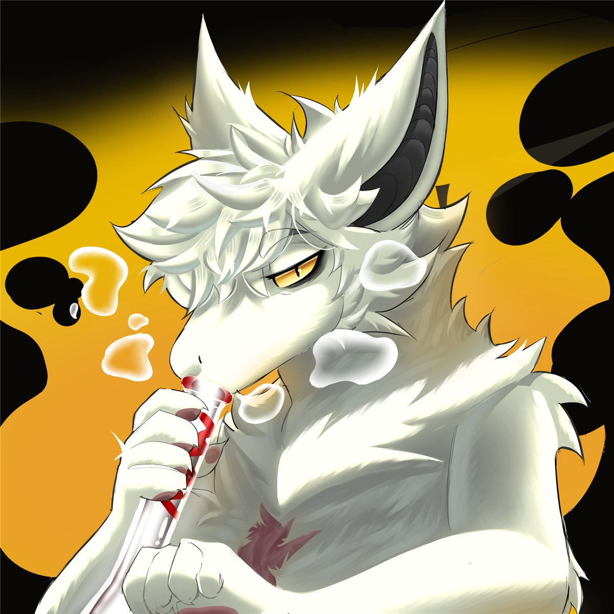 Matroska smoking, moody lighting